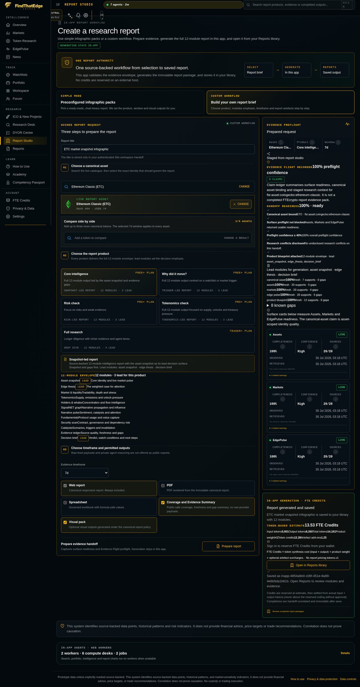 FindThatEdge research desk overview